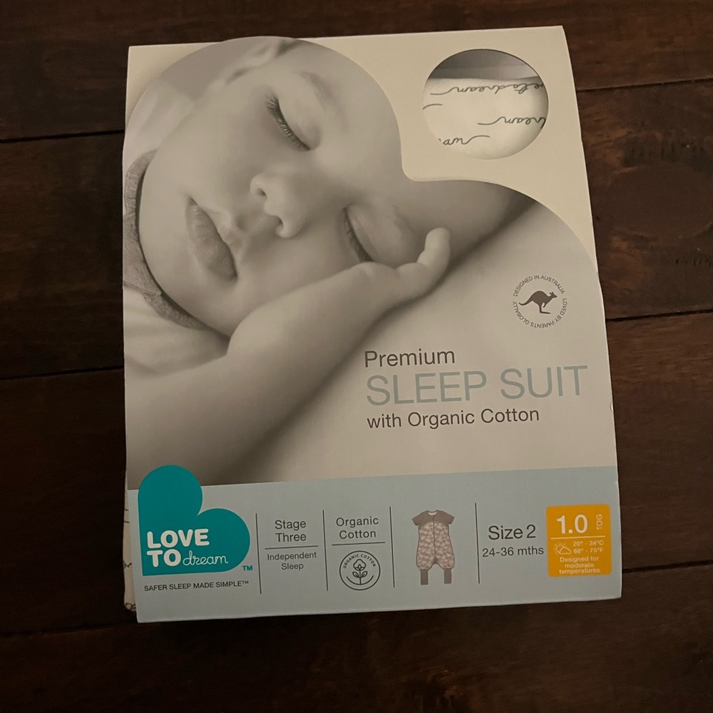 Love to Dream Gray Sleep Suit with Organic Cotton